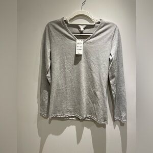 Charter Club Heather Gray V-Neck Pajama Top